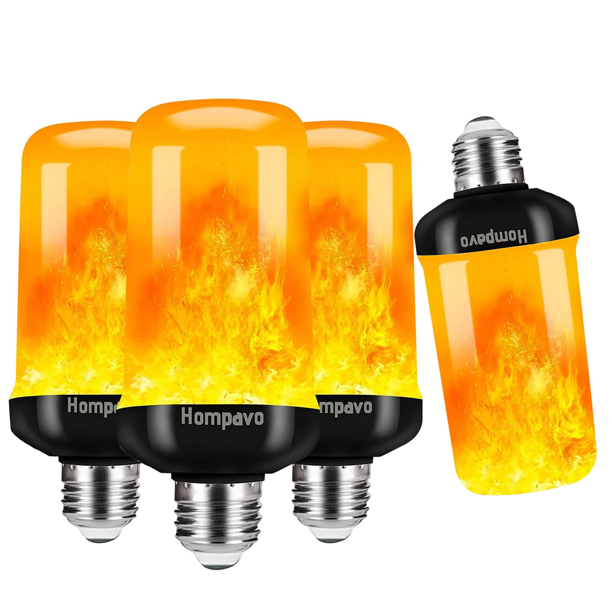 Hompavo LED flame bulb 4 modes enhances indoor and outdoor ambiance