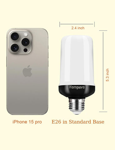 Hompavo flame bulb with heat-dissipation design extends life