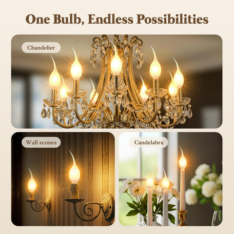 Hompavo decorative fixture candle bulb for chandeliers and sconces