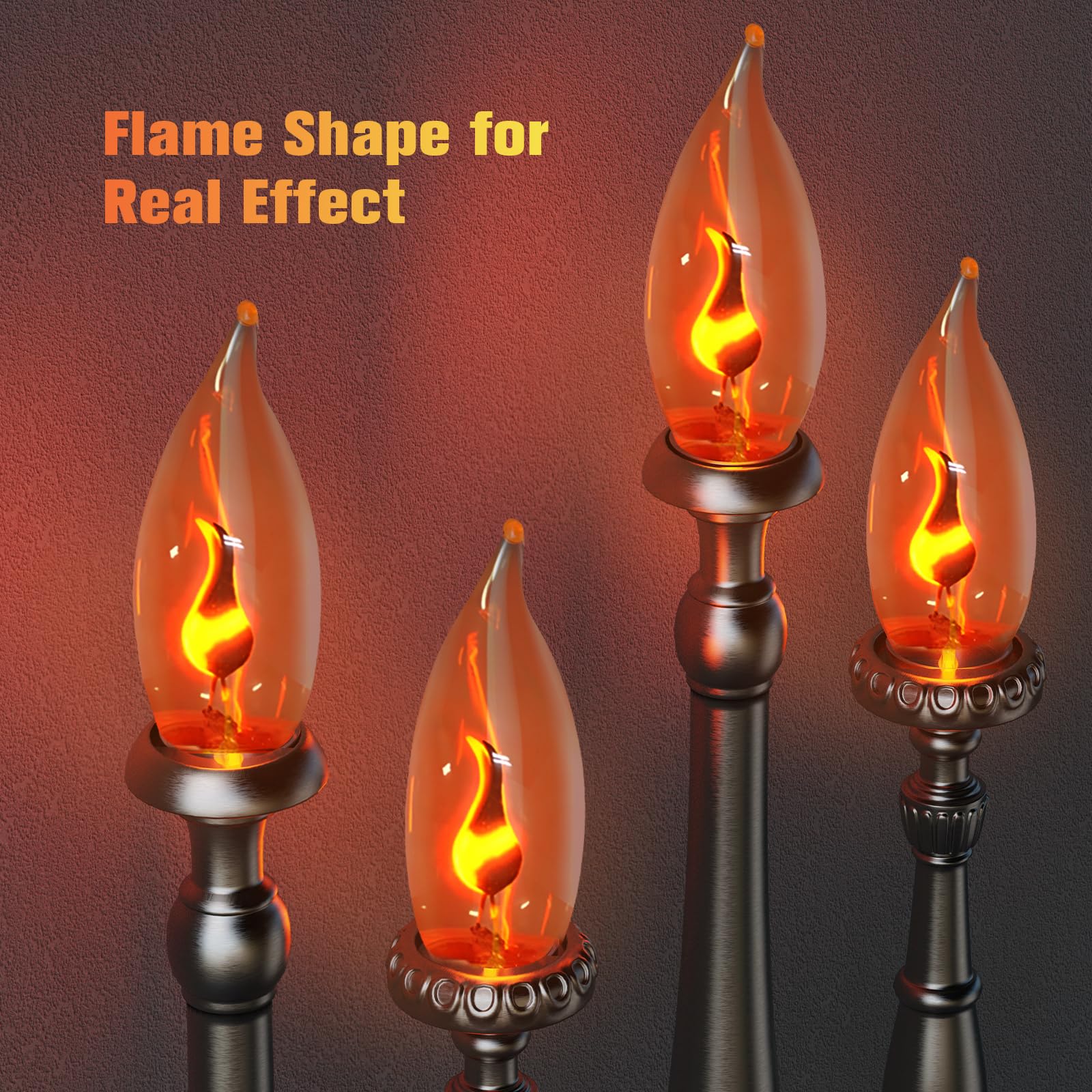 Hompavo flame bulb E12 easy install fits chandeliers and sconces