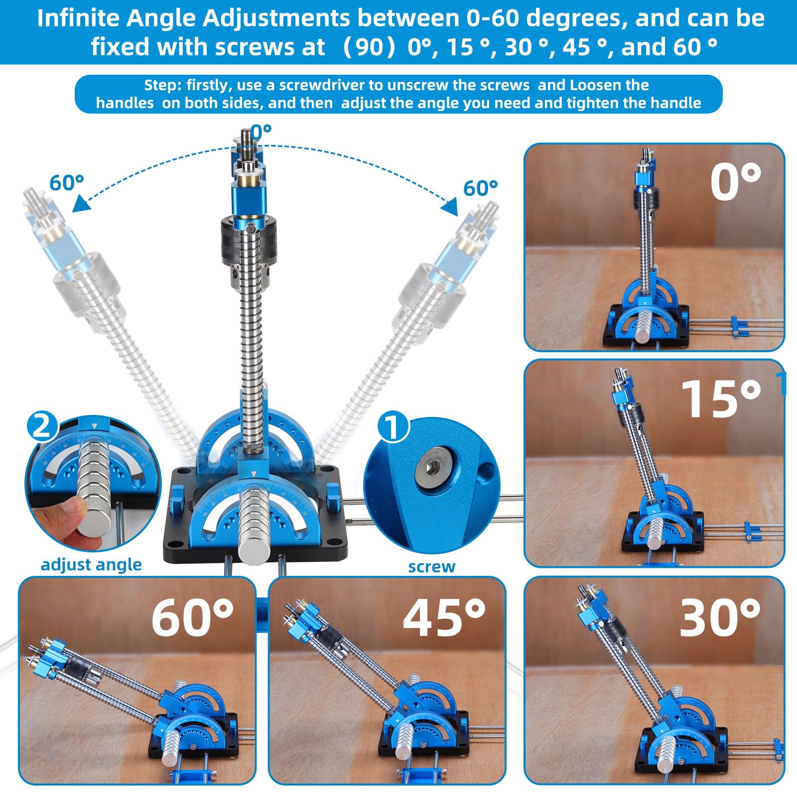 Hompoem chuck and key attachment for secure bit clamping
