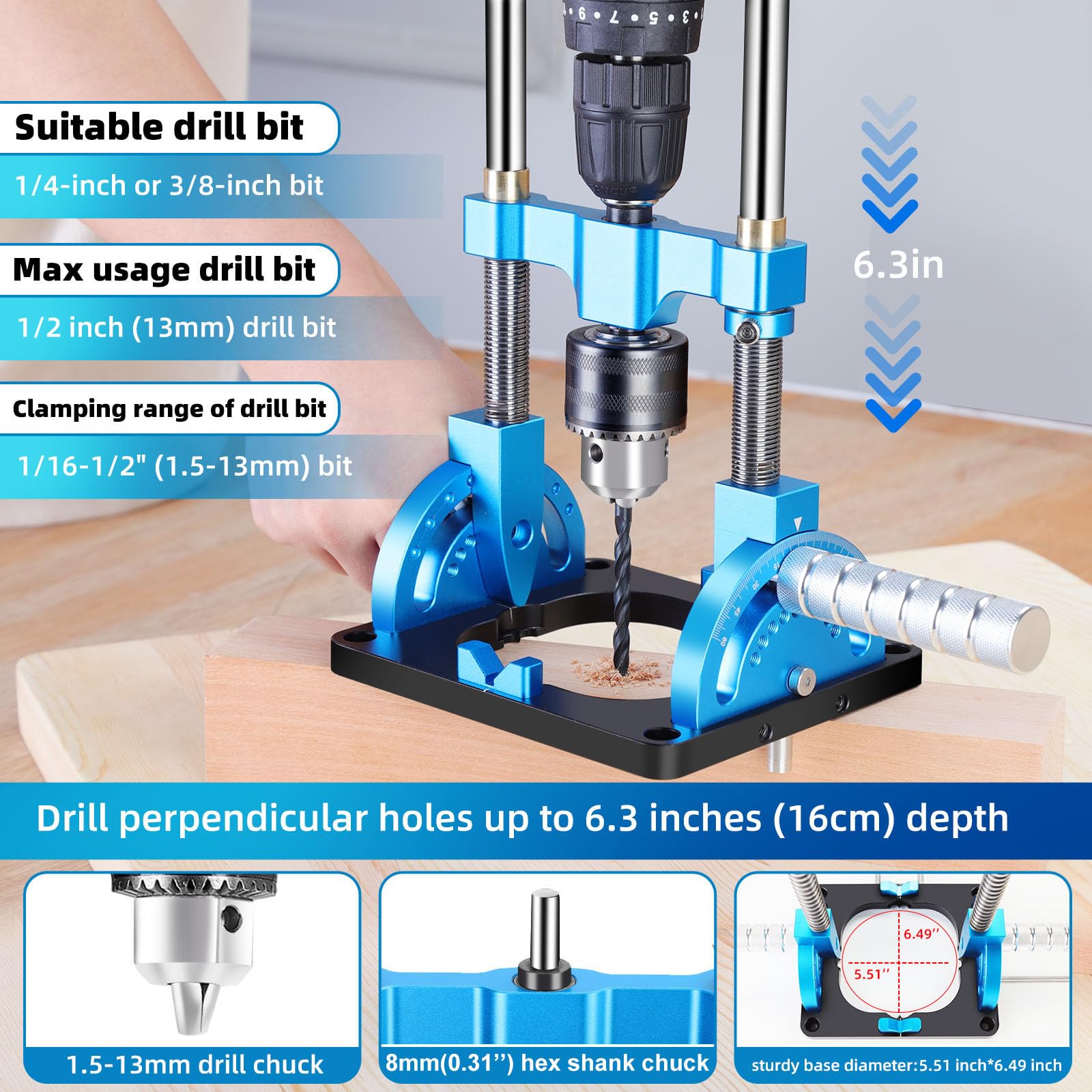 Hompoem depth stop ring enabling repeatable drilling depth