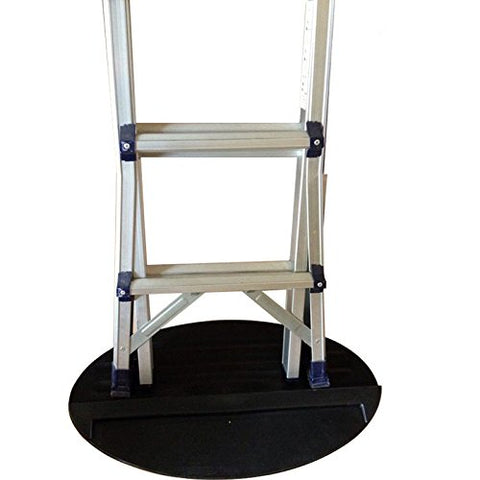 HomDSim extension ladder stop mat on concrete floor prevents slipping.