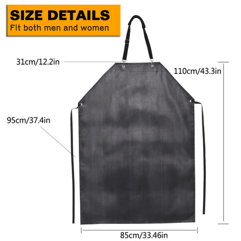 Homsolver thick rubber waterproof apron adjustable neck strap for comfortable wear.