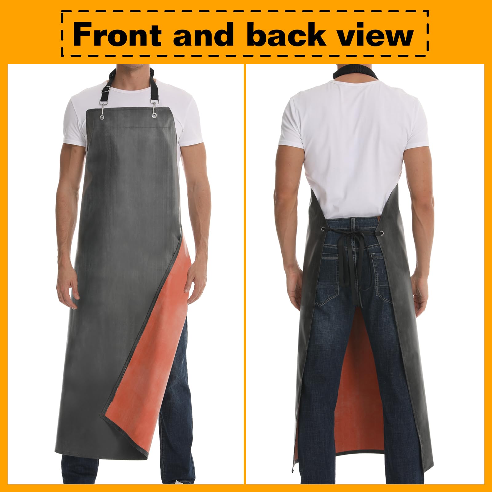Homsolver thick rubber waterproof apron durability close-up highlights rugged material.