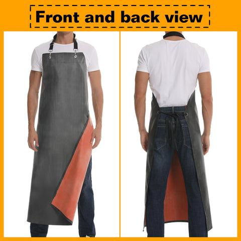 Homsolver thick rubber waterproof apron durability close-up highlights rugged material.