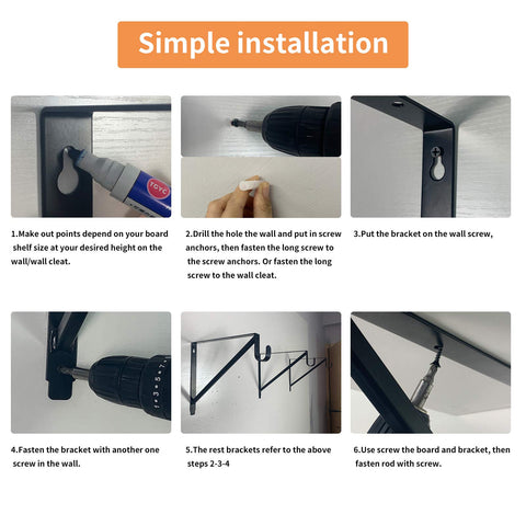 Homydom heavy-duty bracket installation on wall, clear mounting concept.