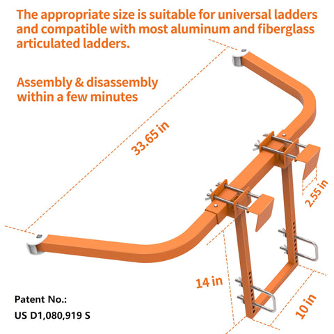 Homydom ladder stabilizer front view showing wide stance.