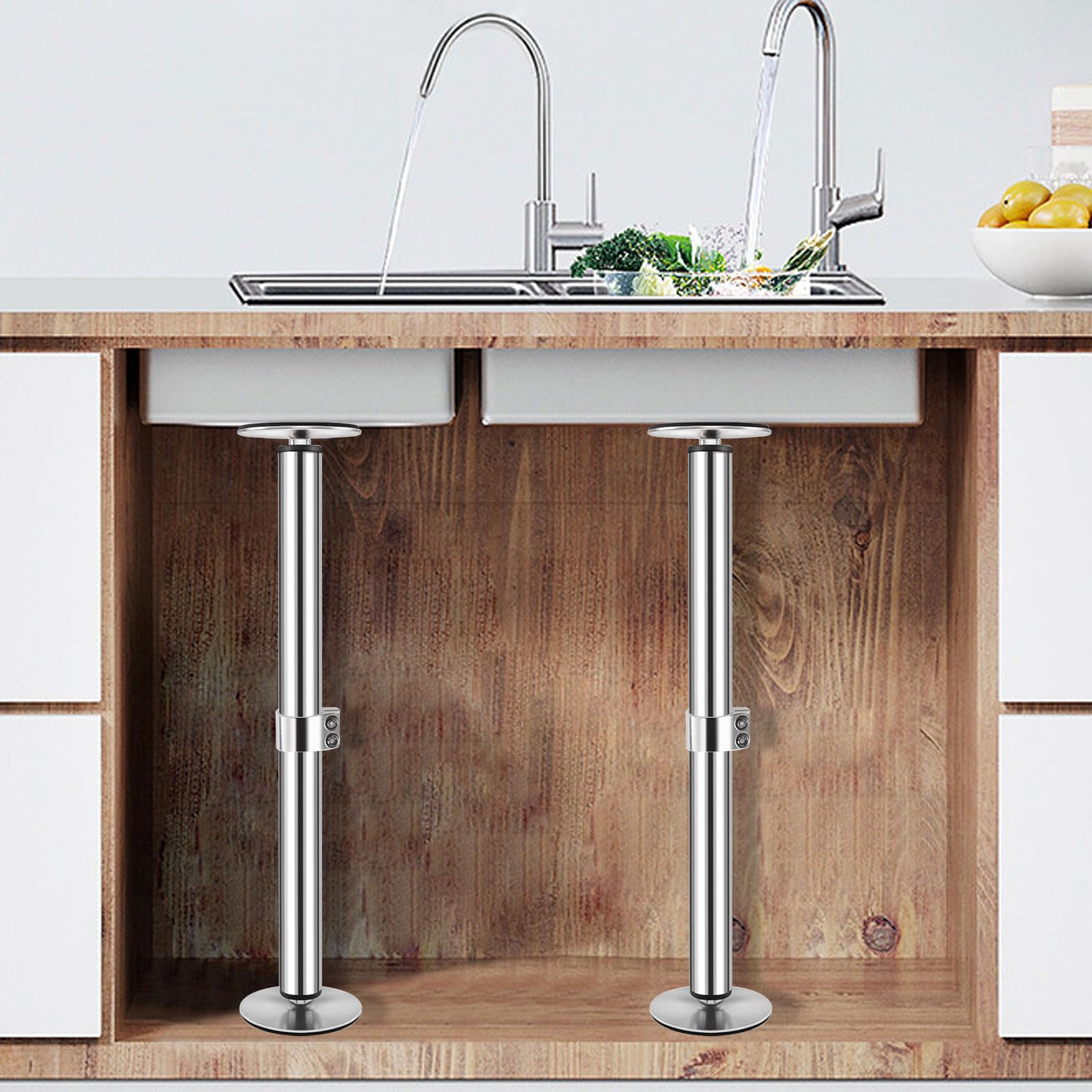 Homydom undermount sink brackets support up to 600 pounds.