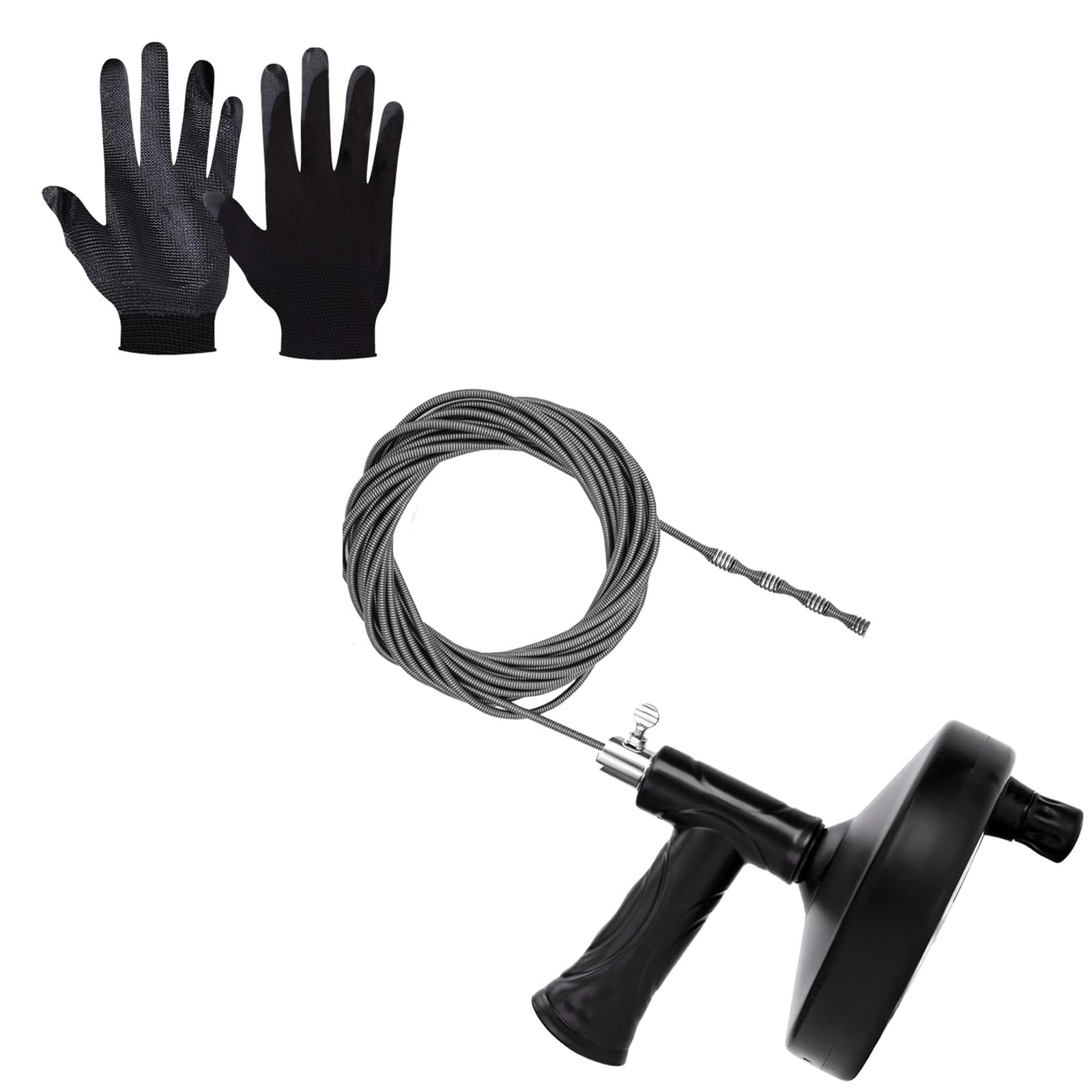 Homyplaza Drain Snake 25 ft reaches deep kitchen and bathroom clogs