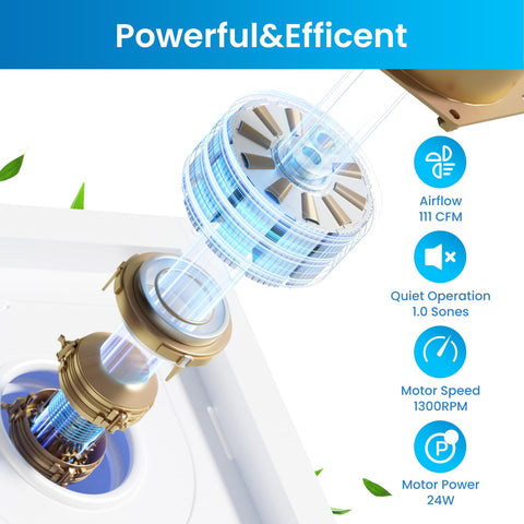 Hon&Guan vent duct and rotor enabling efficient moisture removal in baths.