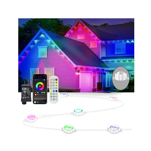 Honche permanent outdoor lights on eaves offer customizable color for holidays