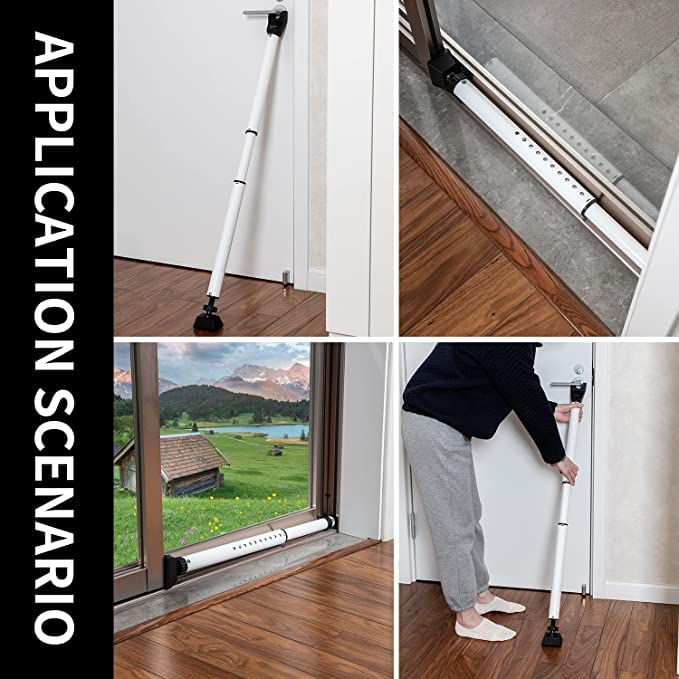 White HonesaLoc door bar fits interiors while providing sturdy security
