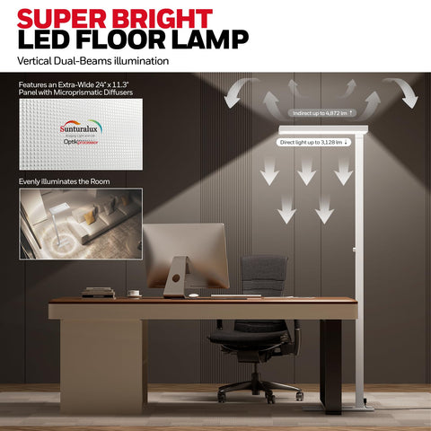 Honeywell 8000LM floor lamp bottom light panel for focused reading and tasks.