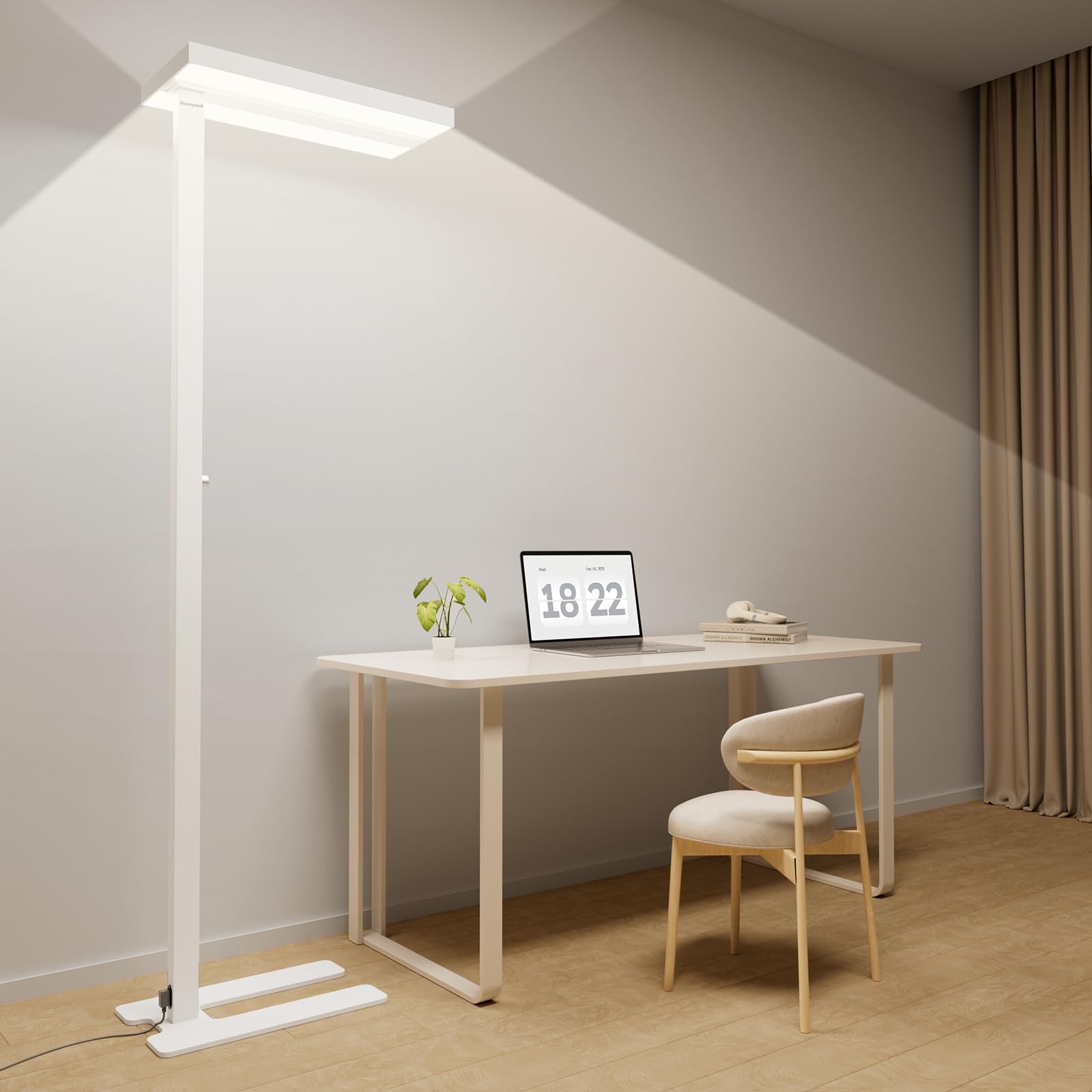 Honeywell 8000LM floor lamp top light panel for wide, even living room illumination.