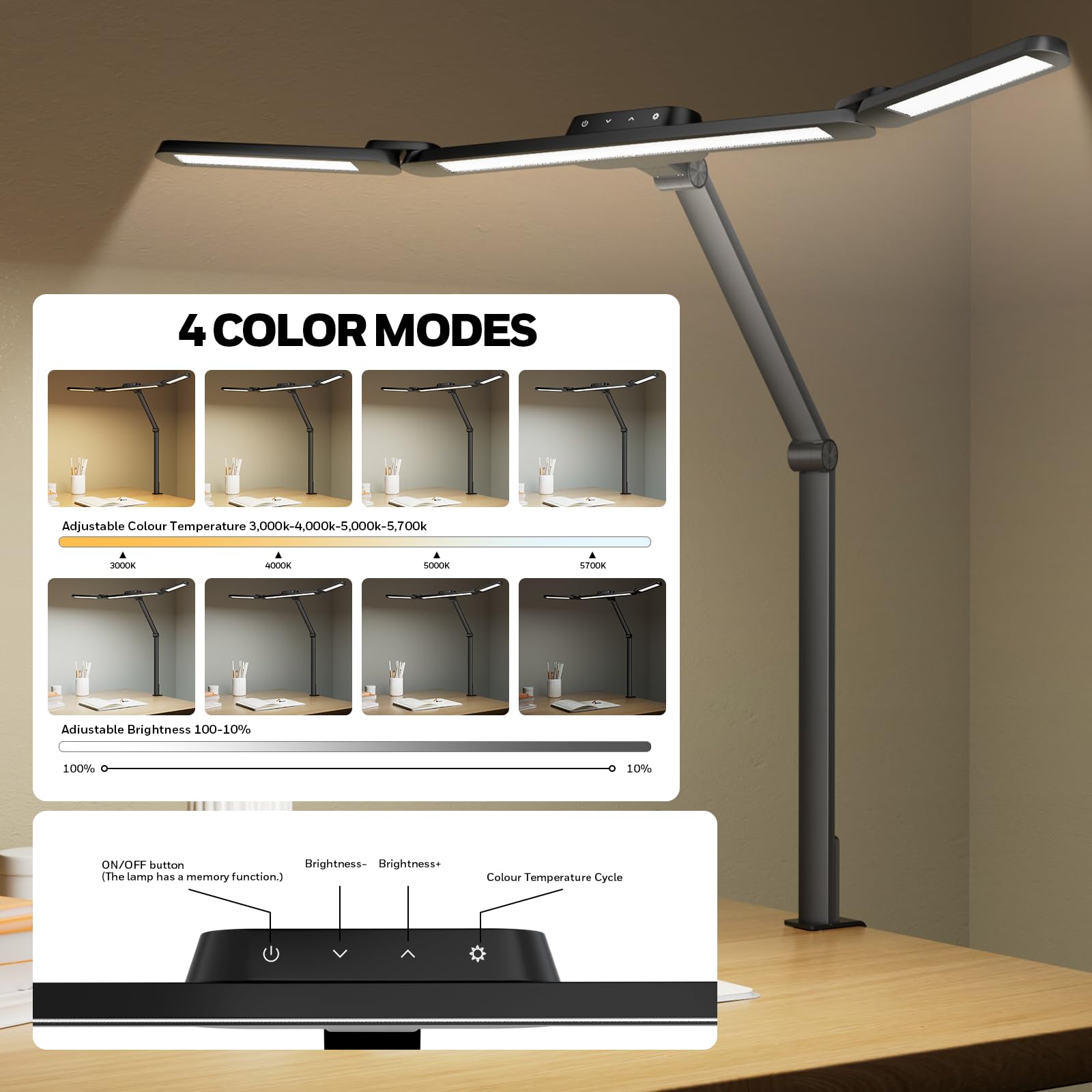 Honeywell color temperature range 3000K-5700K for adaptive tasks