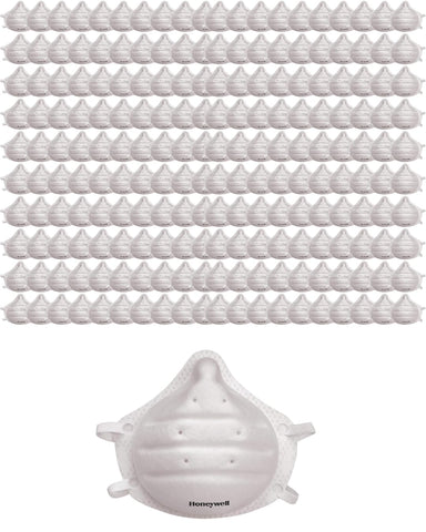 Honeywell DC300N95 molded-cup front view for dust protection during sanding projects.