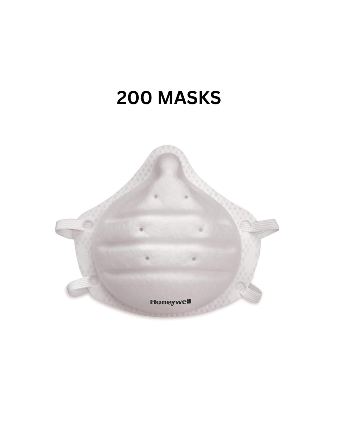 Honeywell DC300N95 molded-cup side profile shows secure fit with adjustable straps.