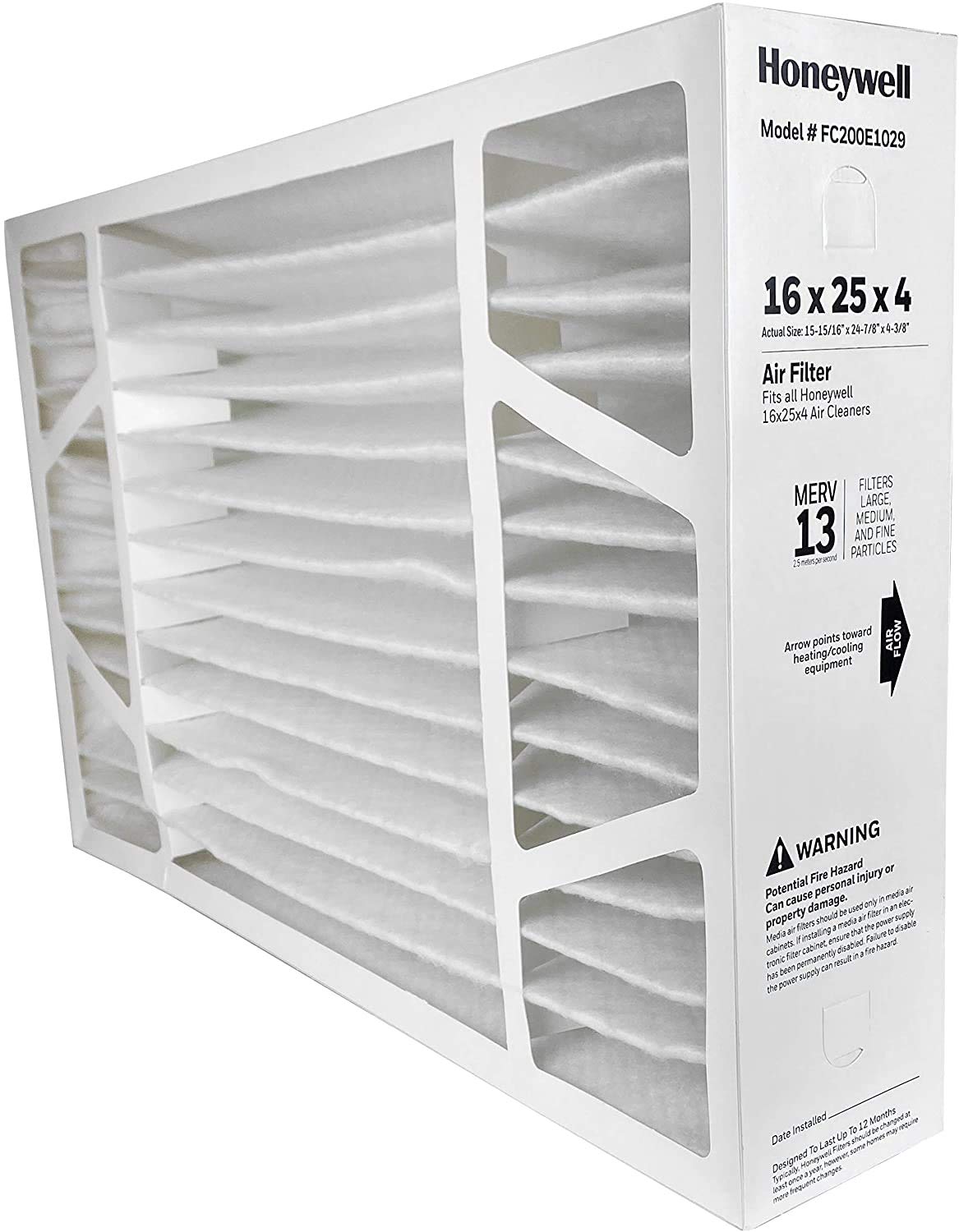 Honeywell FC200E1029 16x25 air filter reduces fine particles for cleaner indoor air.