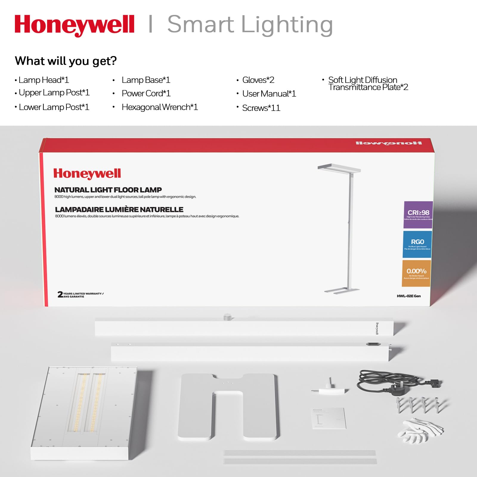 Honeywell includes a hex wrench and simple guide for setup.