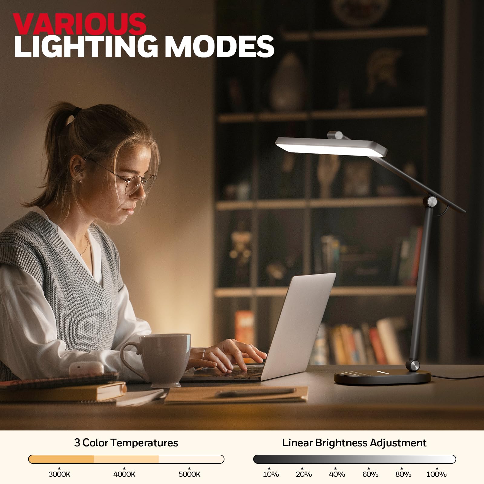 Honeywell H4 arm rotates 135 degrees for flexible light direction.