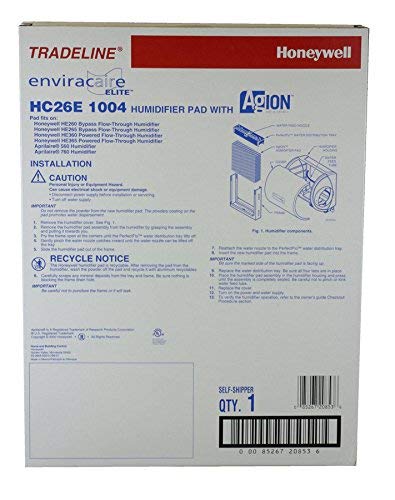 Honeywell HC26E1004/U pad with Agion coating for HE humidifiers, supports cleanliness and easy maintenance