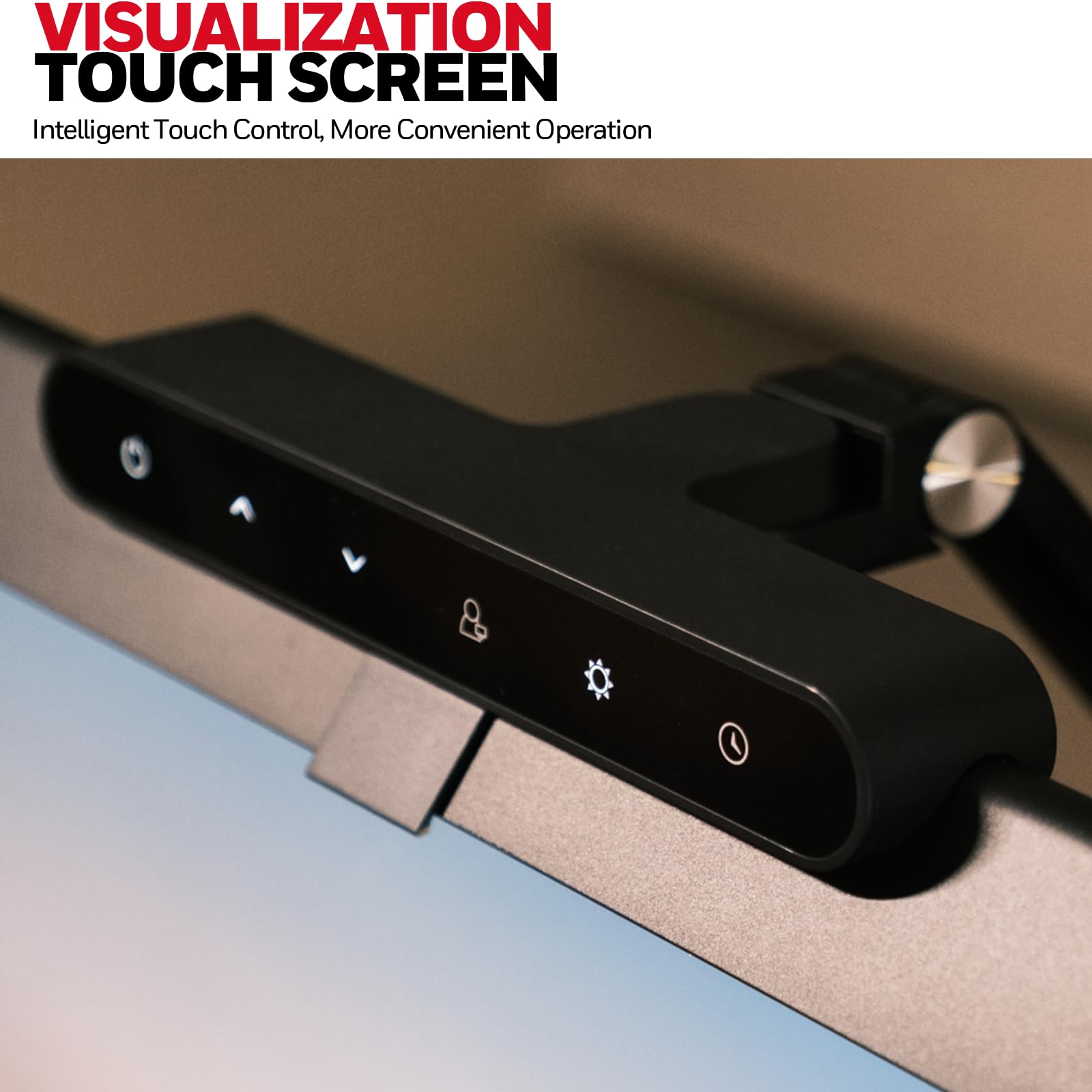Honeywell HJ1 Sunturalux clamp attachment demonstrates secure fastening on large desks.