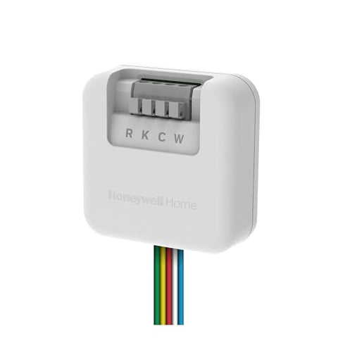 Honeywell Home adapter shows five wires and extra C terminal for 24V power.