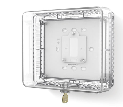 Honeywell Home CG511A thermostat guard front view showing tamper protection for thermostats