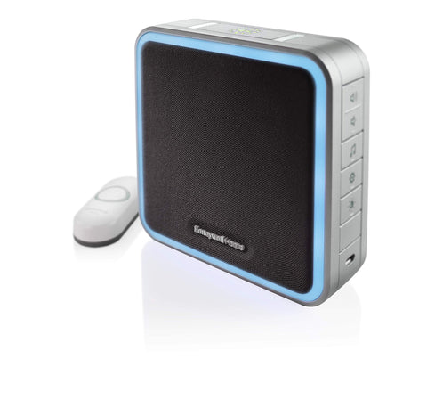 Honeywell Home RDWL917AX2000 front view; portable wireless doorbell for flexible placement.