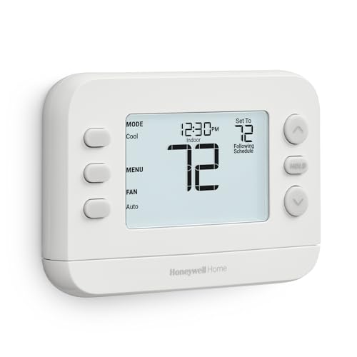 Honeywell Home RTH21B digital display shows clear, easy-to-read settings.
