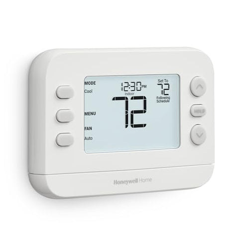 Honeywell Home RTH21B digital display shows clear, easy-to-read settings.