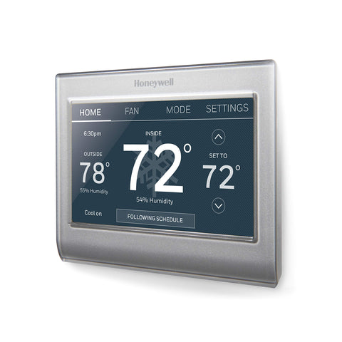 Honeywell Home RTH9585WF1004 color touchscreen display for quick, intuitive temperature control.