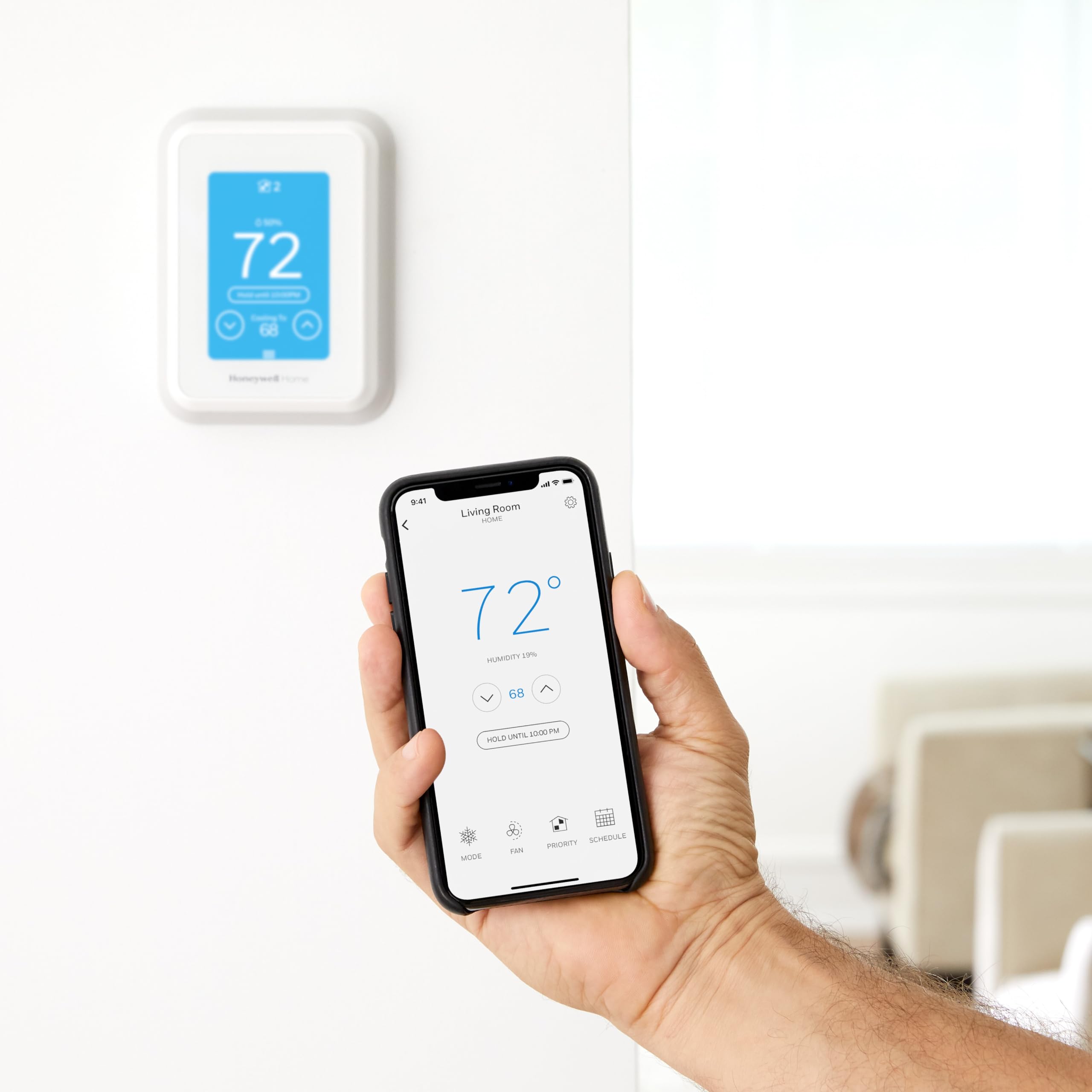 Honeywell Home T9 smart room sensor focusing climate in a key living area