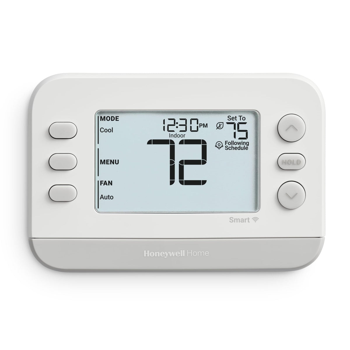 Honeywell Home X2S thermostat face with a clear display for quick adjustments.