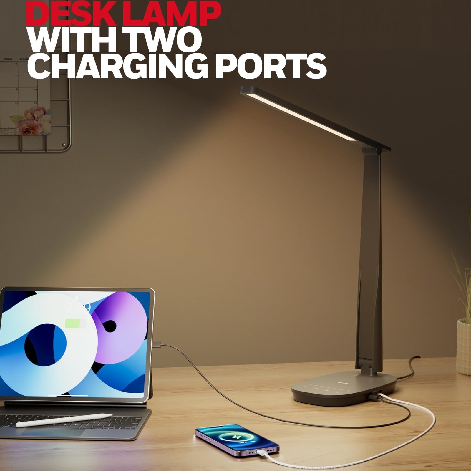 Honeywell HWT-H2 base with USB A and USB C ports for charging devices.