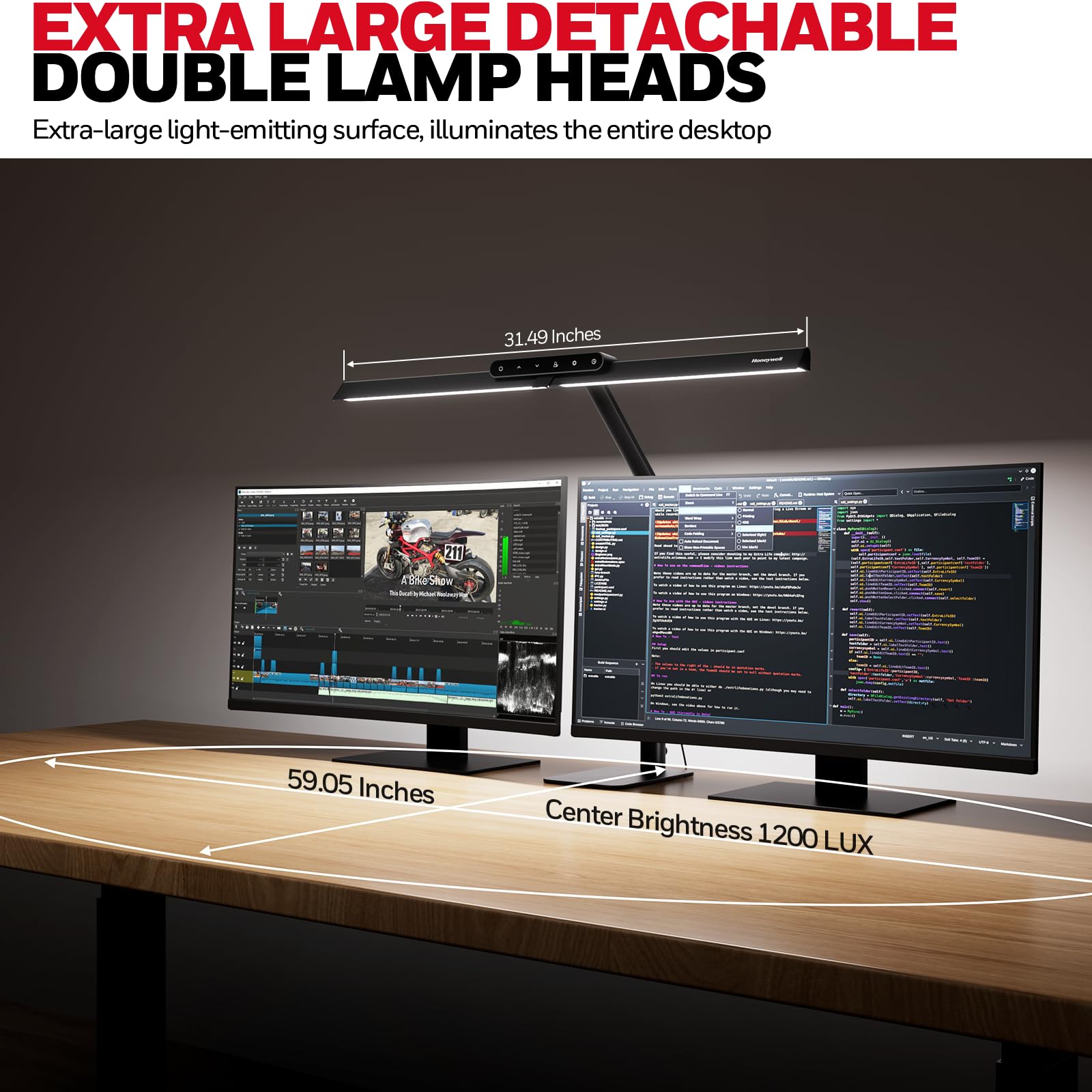 Stepless dimming control lets you tailor brightness easily.