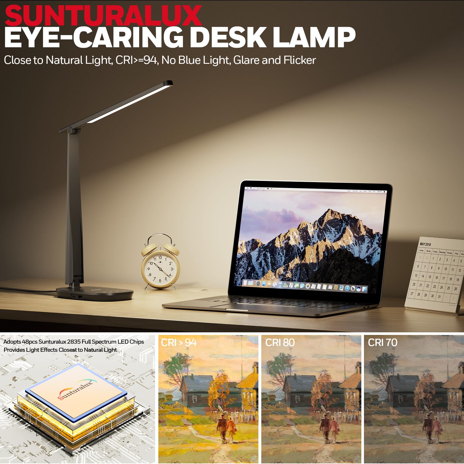 Honeywell LED lamp offers four color modes for warm to cool study