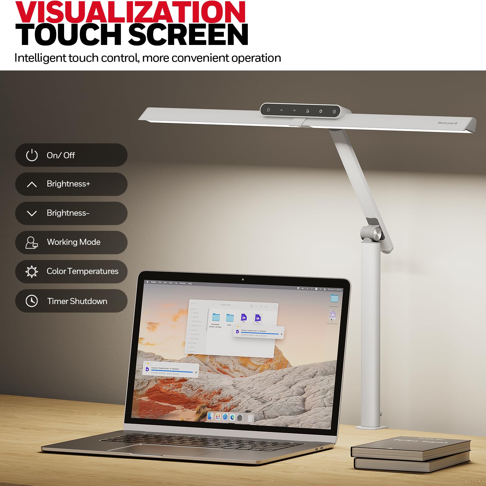 Clamp fits desks up to 2.5 inches thick for sturdy mounting.