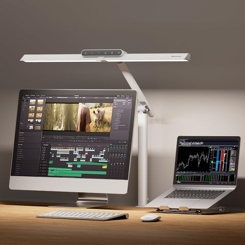Honeywell HJ1 Sunturalux clamp lamp for precise desk task lighting.