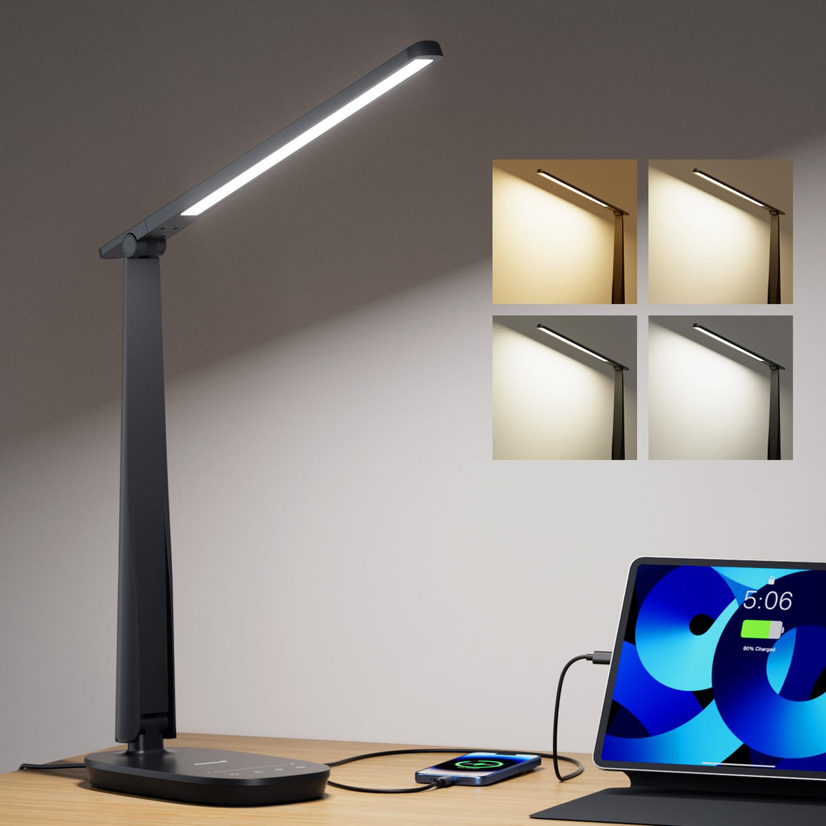 Honeywell LED desk lamp with rotating head for flexible reading light