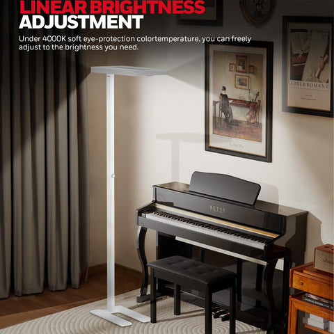 Quick, tool-free assembly of Honeywell 02E Sunturalux floor lamp