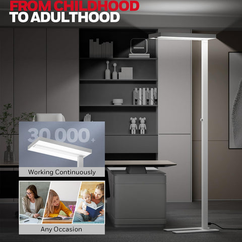 Wide coverage in a study room using Honeywell 02E Sunturalux floor lamp