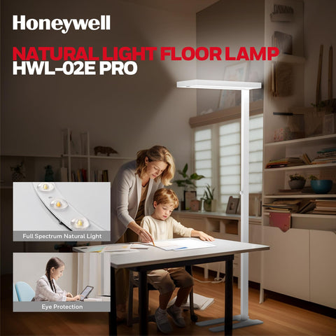 Honeywell LED floor lamp panel top-down light delivers comprehensive room illumination.