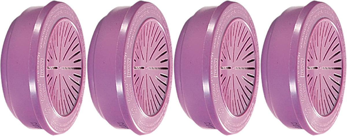 Honeywell North 7580P100 particulate cartridge for aerosol protection in dusty environments.