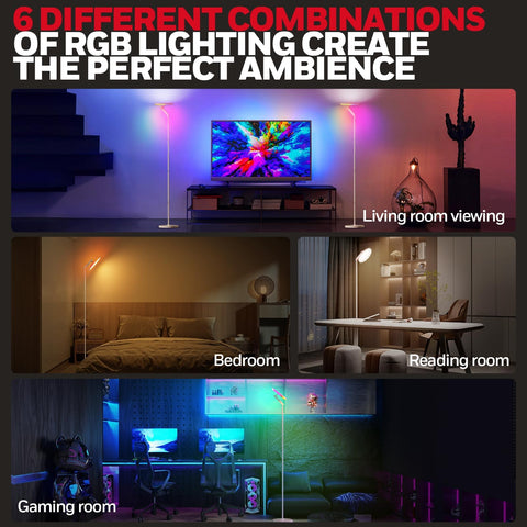 Six RGB modes create mood lighting for various activities.