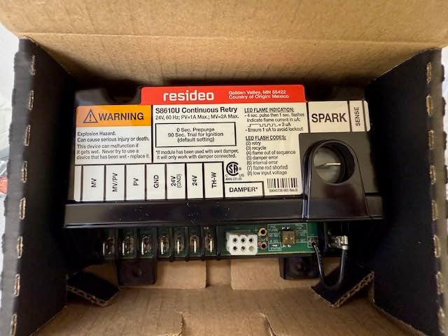 Honeywell S8610U intermittent-pilot system compatibility visual