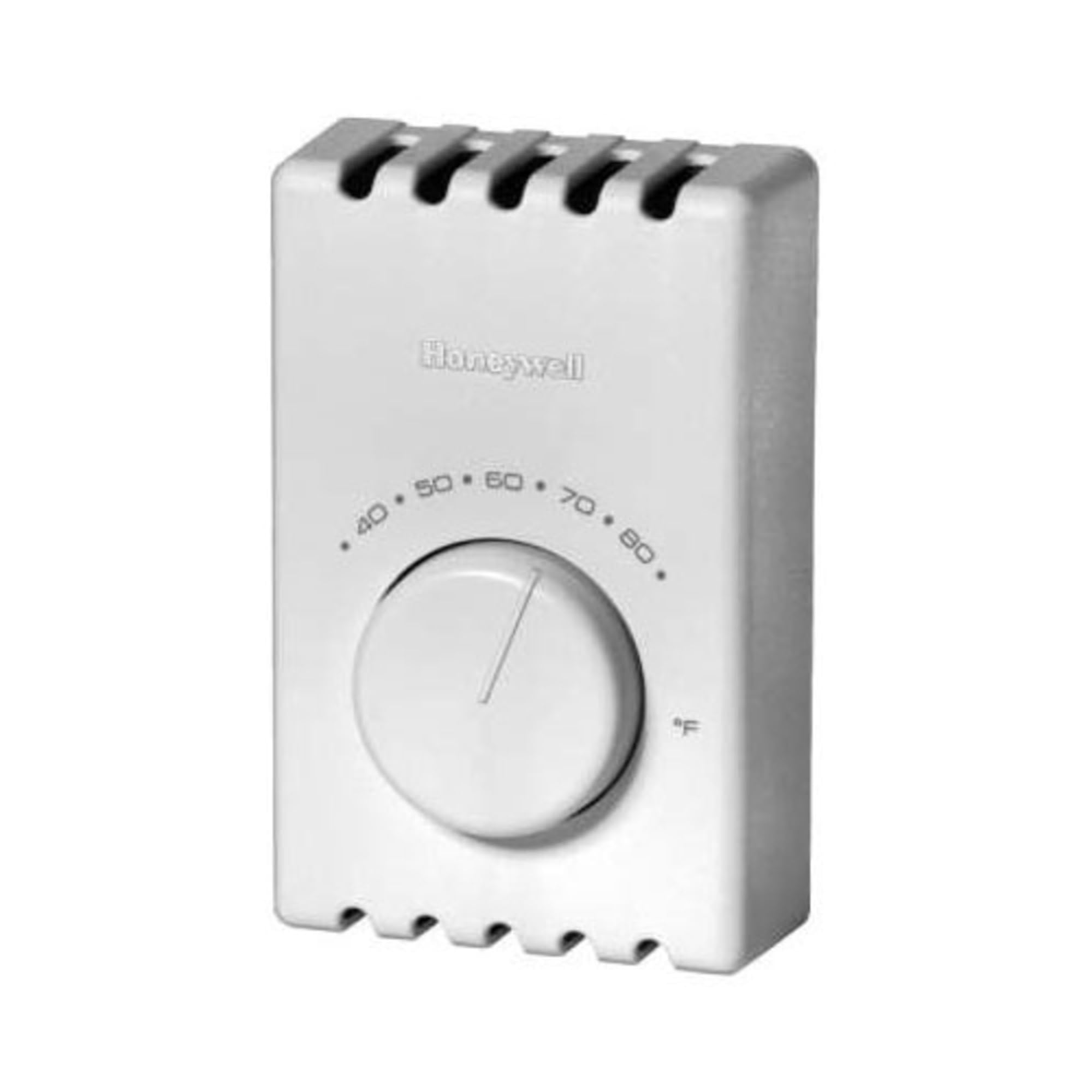 Honeywell T410A1013 baseboard thermostat front view for reliable line-voltage heating control