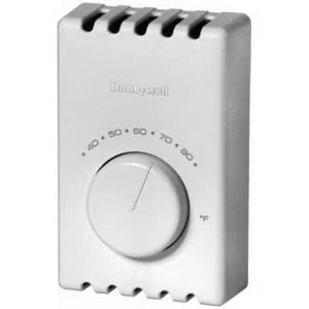 Honeywell T410A1013 baseboard thermostat demonstrating easy line-voltage control for electric heating