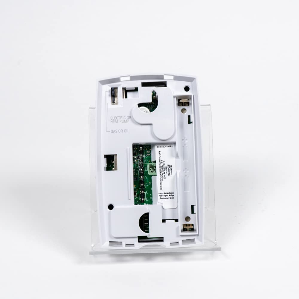 Rear panel of Honeywell TH2110DV1008 PRO 2000 thermostat for installation reference